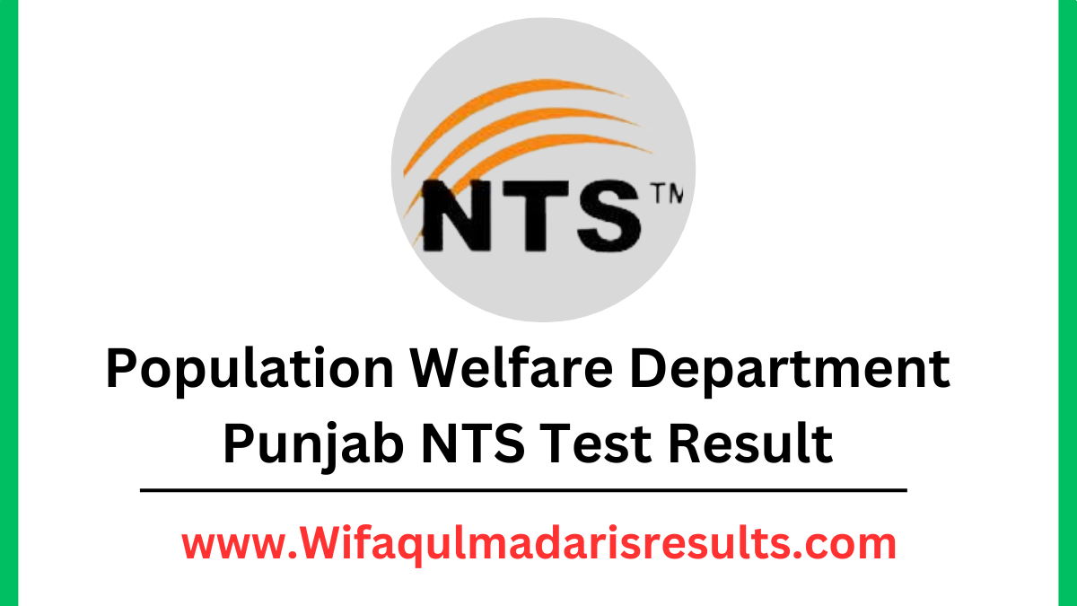 Population Welfare Department Punjab NTS Test Result